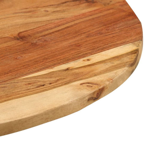Side Table 23.6"x(16.5"-24.4") Solid Wood Acacia and Cast Iron