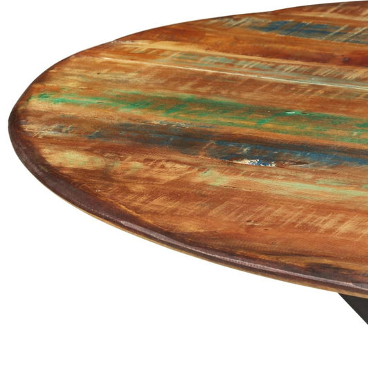 Dining Table Ø43.3"x30.7" Solid Wood Reclaimed and Steel