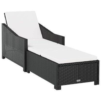 Sun Lounger Black, Cream White