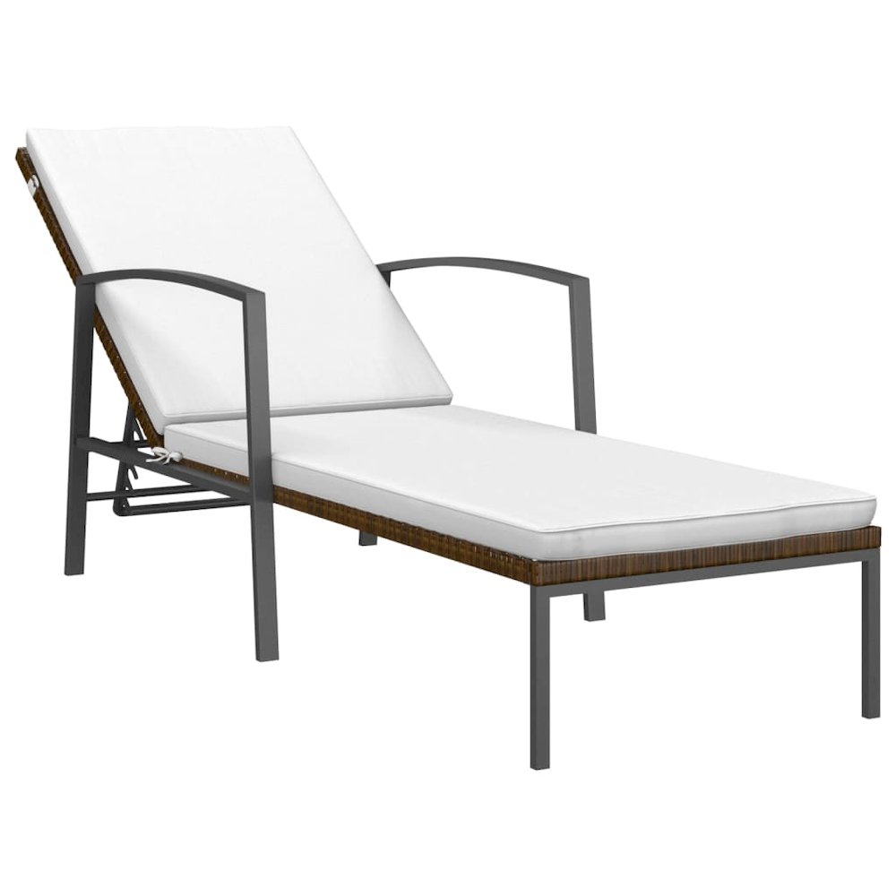 Sun Lounger Brown and Cream white