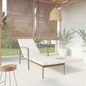 Sun Lounger Brown and Cream white