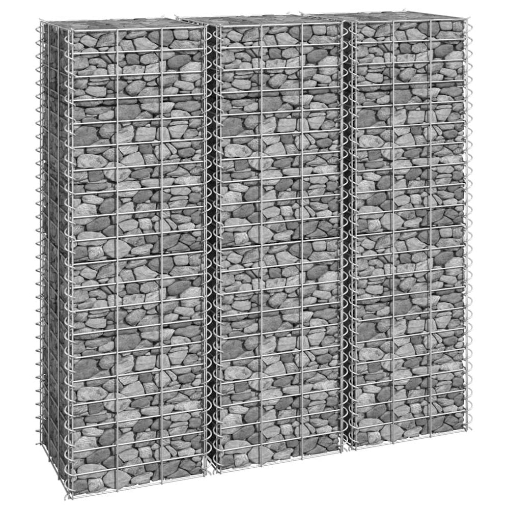 vidaXL Gabion Raised Beds 3 pcs 11.8"x11.8"x39.4" Iron