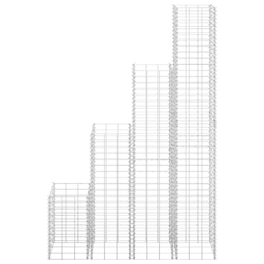 vidaXL Gabion Raised Beds 4 pcs 11.8"x11.8"x19.7"/39.4"/59.1"/78.7" Iron