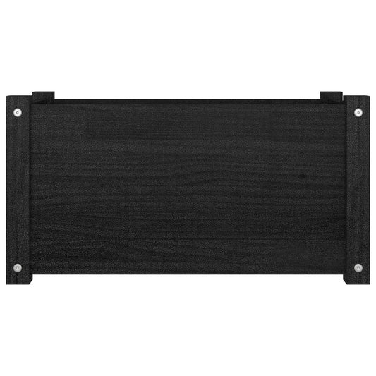 Garden Planter Black 23.6"x12.2"x12.2" Solid Wood Pine