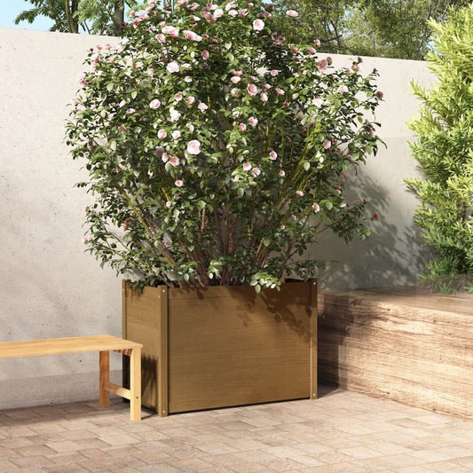 Garden Planter Honey Brown 39.4"x19.7"x27.6" Solid Wood Pine
