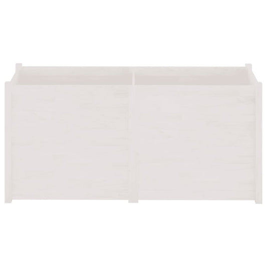 Garden Planter White 59.1"x19.7"x27.6" Solid Wood Pine