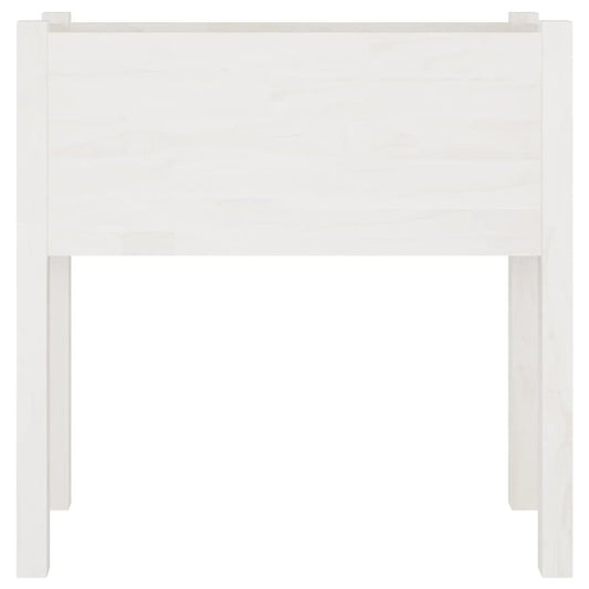 Garden Planter White 27.6"x12.2"x27.6" Solid Wood Pine