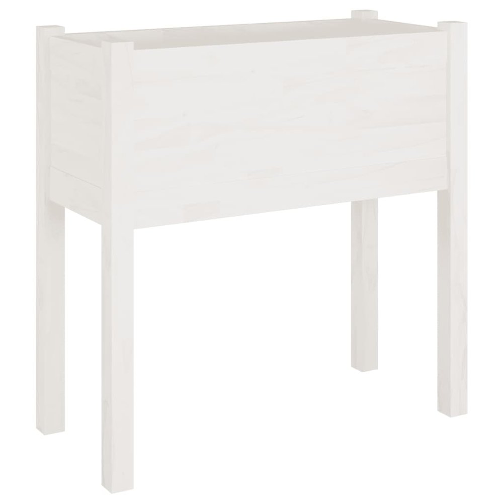 Garden Planters 2 pcs White 27.6"x12.2"x27.6" Solid Wood Pine