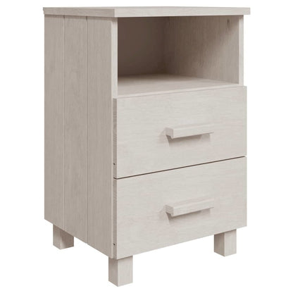 Bedside Cabinet White Solid pine wood, MDF Compact