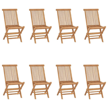 Garden Chair Set of 8 Teak Solid Teak Wood Standard Foldable