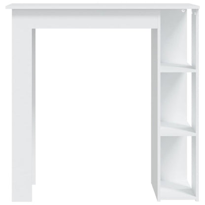 vidaXL Bar Table with Shelf White 40.2"x19.7"x40.7" Engineered Wood