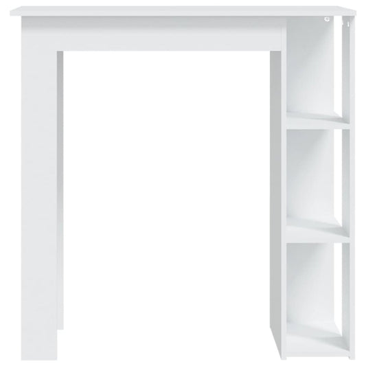 vidaXL Bar Table with Shelf White 40.2"x19.7"x40.7" Engineered Wood