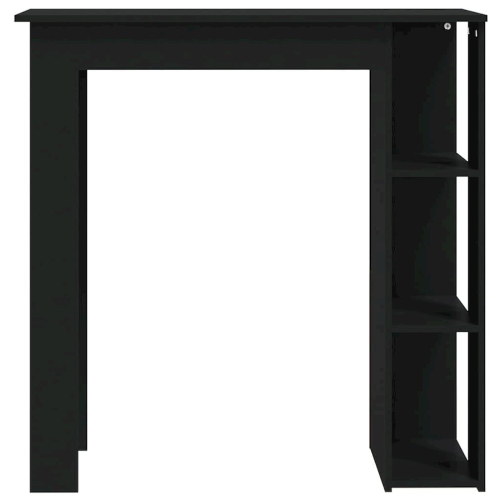 vidaXL Bar Table with Shelf Black 40.2"x19.7"x40.7" Engineered Wood