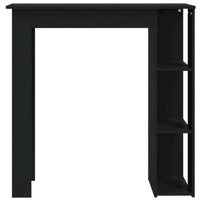 vidaXL Bar Table with Shelf Black 40.2"x19.7"x40.7" Engineered Wood