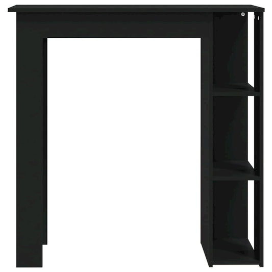 vidaXL Bar Table with Shelf Black 40.2"x19.7"x40.7" Engineered Wood