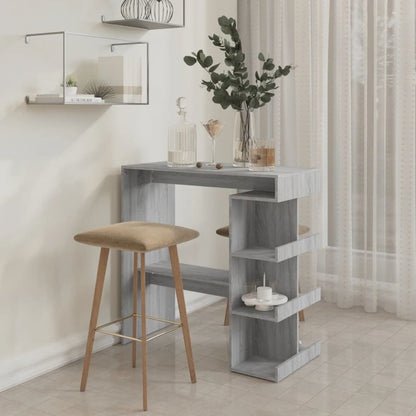 Bar Table with Storage Rack Gray Sonoma 39.4"x19.7"x40"