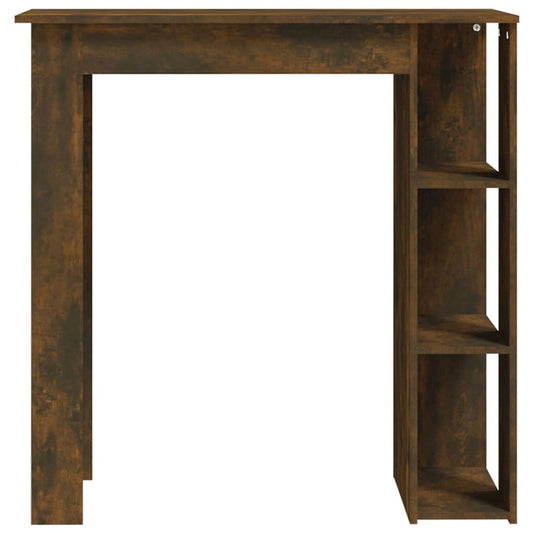 vidaXL Bar Table with Shelf Smoked Oak 40.2"x19.7"x40.7" Engineered Wood