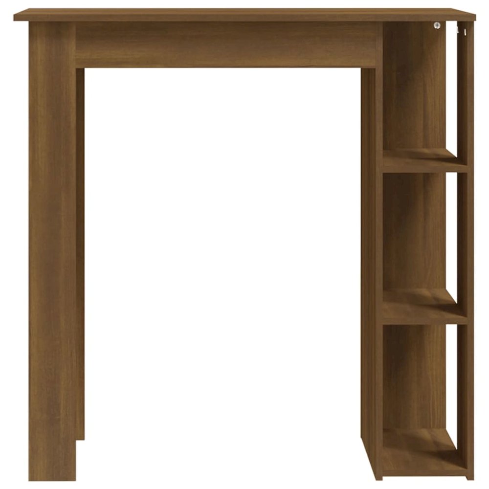 Bar Table with Shelf Brown Oak 40.2"x19.7"x40.7" Engineered Wood