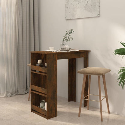 vidaXL Bar Table with Storage Rack Smoked Oak 40.2"x19.7"x40.7" Engineered Wood