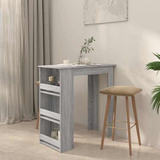 vidaXL Bar Table with Storage Rack Gray Sonoma 40.2"x19.7"x40.7" Engineered Wood