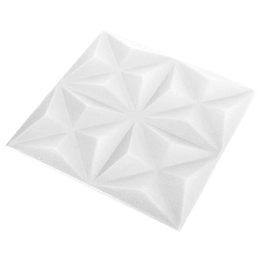 3D Wall Panels 48 pcs 19.7"x19.7" Origami White 129.2 ft²