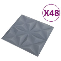 3D Wall Panels 48 pcs 19.7"x19.7" Origami Gray 129.2 ft²