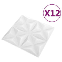 3D Wall Panels 12 pcs 19.7"x19.7" Origami White 32.3 ft²