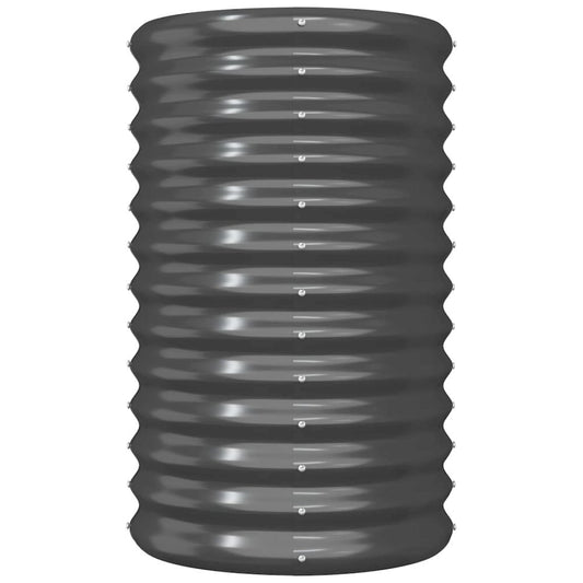 Garden Planter Powder-coated Steel 15.7"x15.7"x26.8" Anthracite