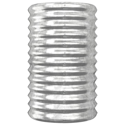 Garden Planter Powder-coated Steel 15.7"x15.7"x26.8" Silver