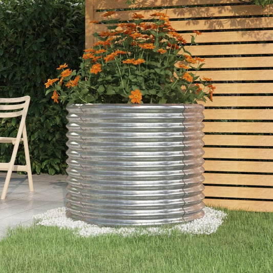 Garden Planter Powder-coated Steel 31.5"x31.5"x26.8" Silver