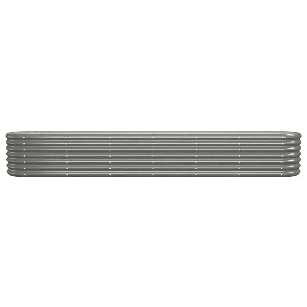 Patio Raised Bed Powder-coated Steel 102.4"x15.7"x14.2" Gray