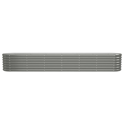 Patio Raised Bed Powder-coated Steel 102.4"x15.7"x14.2" Gray