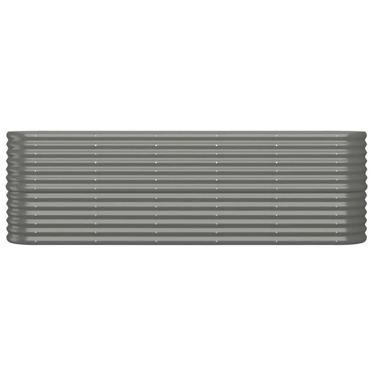 Garden Raised Bed Powder-coated Steel 88.2"x15.7"x26.8" Gray