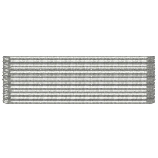 Garden Raised Bed Powder-coated Steel 88.2"x15.7"x26.8" Silver