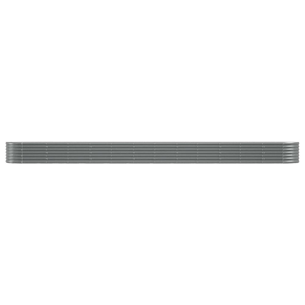 Garden Raised Bed Powder-coated Steel 201.6"x31.5"x14.2" Gray