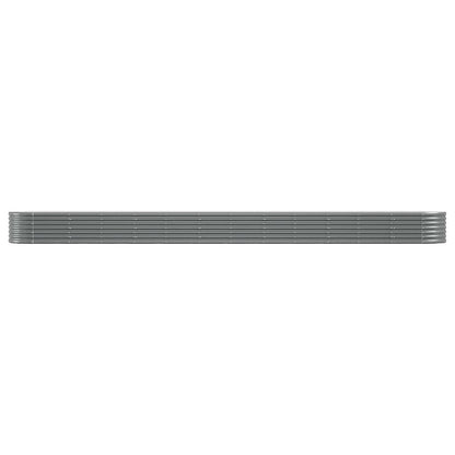 Garden Raised Bed Powder-coated Steel 201.6"x31.5"x14.2" Gray