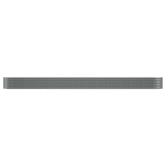 Garden Raised Bed Powder-coated Steel 201.6"x31.5"x14.2" Gray