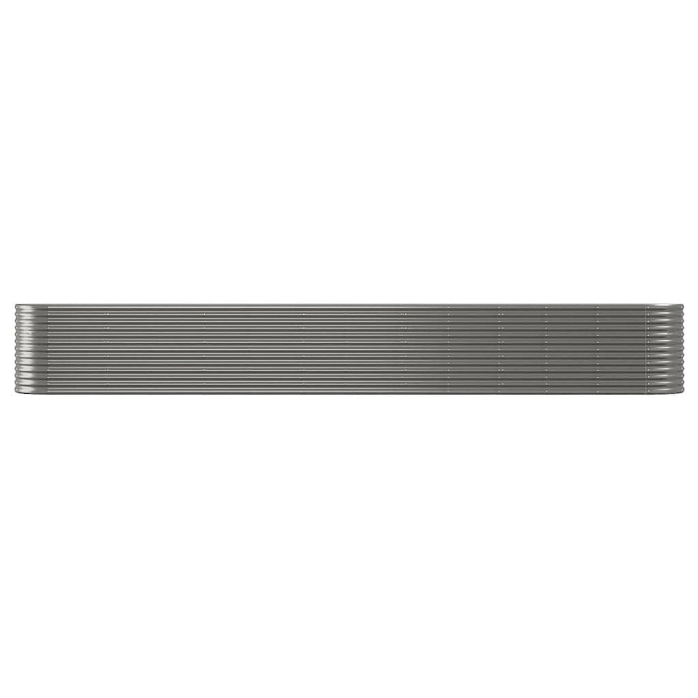 Patio Raised Bed Powder-coated Steel 201.6"x31.5"x26.8" Gray