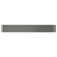 Patio Raised Bed Powder-coated Steel 201.6"x31.5"x26.8" Gray