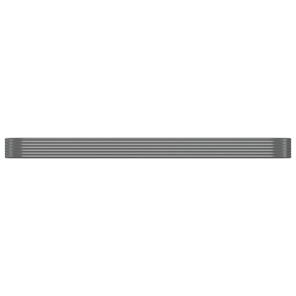 Patio Raised Bed Powder-coated Steel 199.6"x39.4"x14.2" Gray