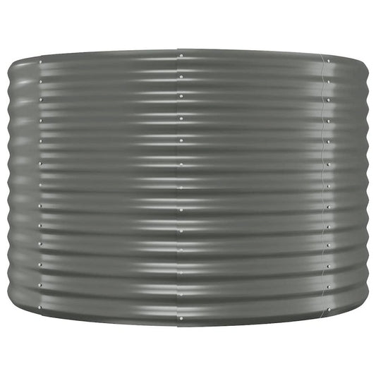 Garden Raised Bed Powder-coated Steel 39.4"x39.4"x26.8" Gray