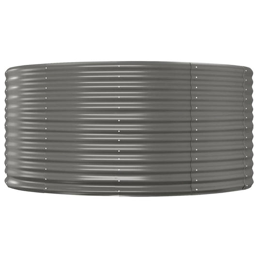 Garden Raised Bed Gray 55.1"x55.1"x26.8" Powder-coated Steel
