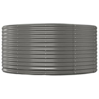 Garden Raised Bed Gray 55.1"x55.1"x26.8" Powder-coated Steel