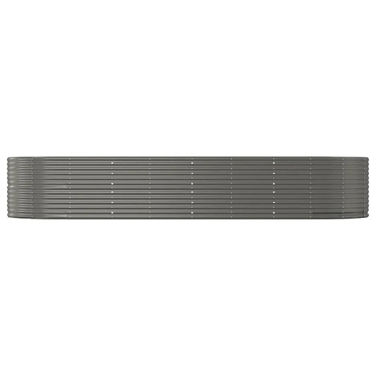 Garden Raised Bed Gray 144.5"x55.1"x26.8" Powder-coated Steel