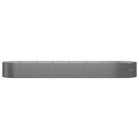 Garden Raised Bed Powder-coated Steel 229.9"x55.1"x26.8" Gray