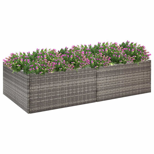 Garden Planter Gray 61.8"x31.5"x15.7" Poly Rattan