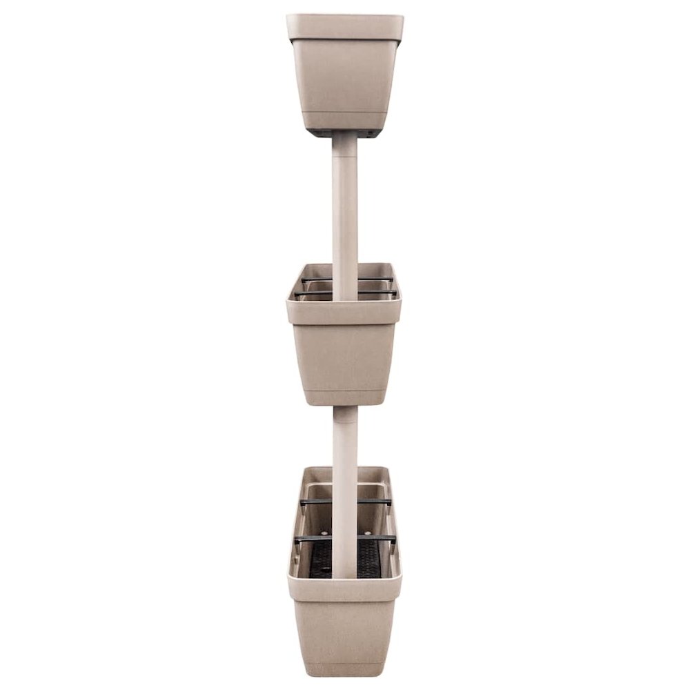 Garden Planter 3 pcs 39.4" Taupe