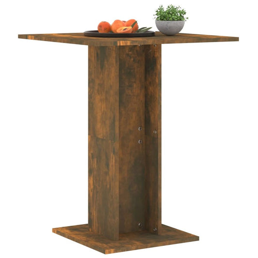 Bistro Table Smoked Oak 23.6"x23.6"x29.5" Engineered Wood