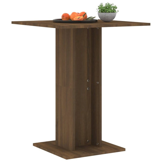 Bistro Table Brown Oak 23.6"x23.6"x29.5" Engineered Wood