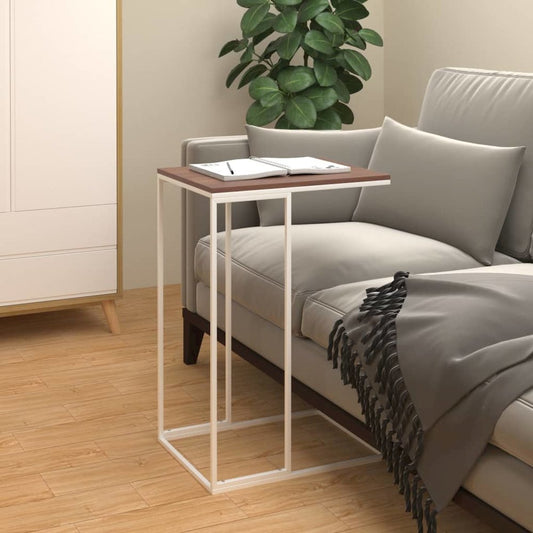 Side Table White 15.7"x11.8"x23.2" Engineered Wood
